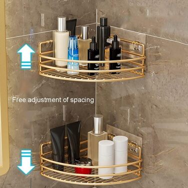 Corner Shower Caddy, Bathroom Shelf, Organizer, Wall Mount, Triangular Shelf for Shower Gel and Kitchen Shelves, Storage with Drainage