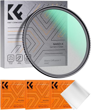 Фільтр K&F Concept Nano-K Serie Black Mist 82mm з оптичного скла з 18-шаровим покриттям для відео та портретної фотографії