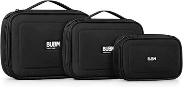 Набір органайзерів BUBM для зберігання аксесуарів: сумки для USB-кабелів, карт пам’яті, зарядних пристроїв, 3 шт. (велика, середня, мала), багатофункціональні, якісні