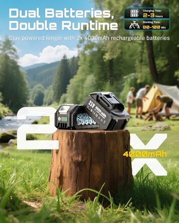 Акумуляторна міні-пила SEESII 6 дюймів (8000mAh) з автоматичною змащенням та запасним ланцюгом - для стрижки гілок та дерева