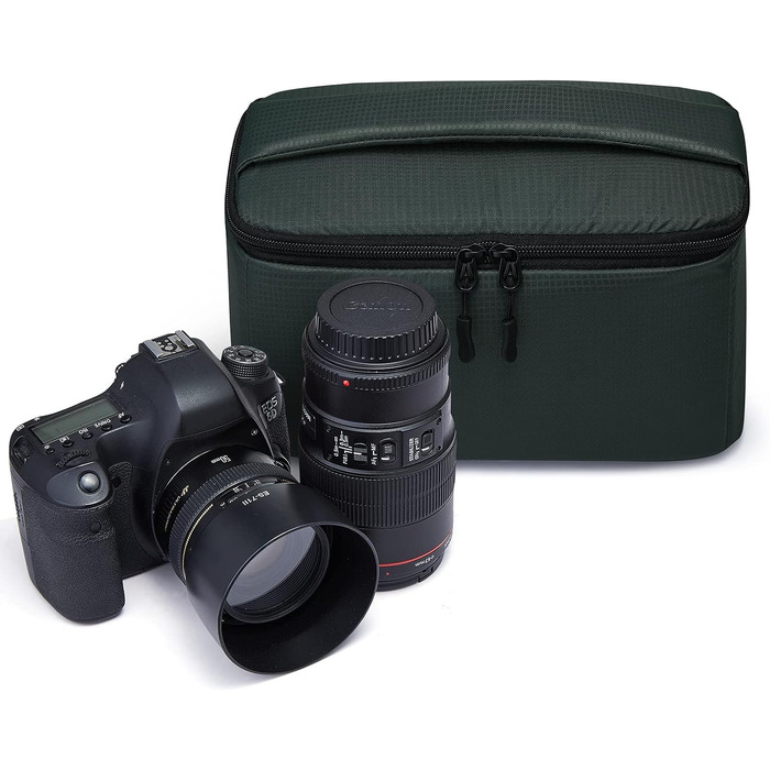 Сумка для фотоапарата S-Zone: протиударний м'який чохол для DSLR, SLR, TLR камер та об'єктивів, зелений