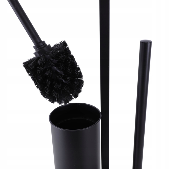 Підставка для туалетного паперу з тримачем та йоржиком для унітаза, чорна, стиль лофт, Yoka Home