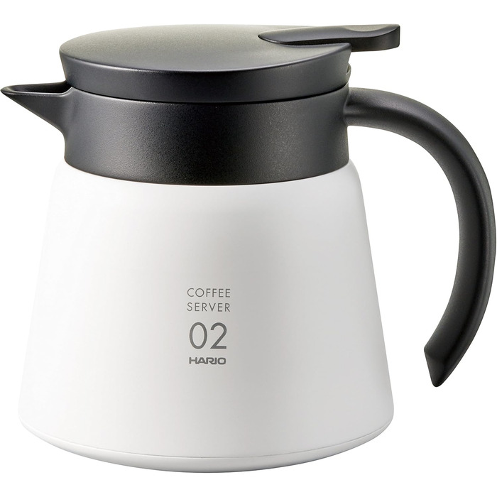 Чайник Hario V60-02, 600 мл, білий, нержавіюча сталь/пластик