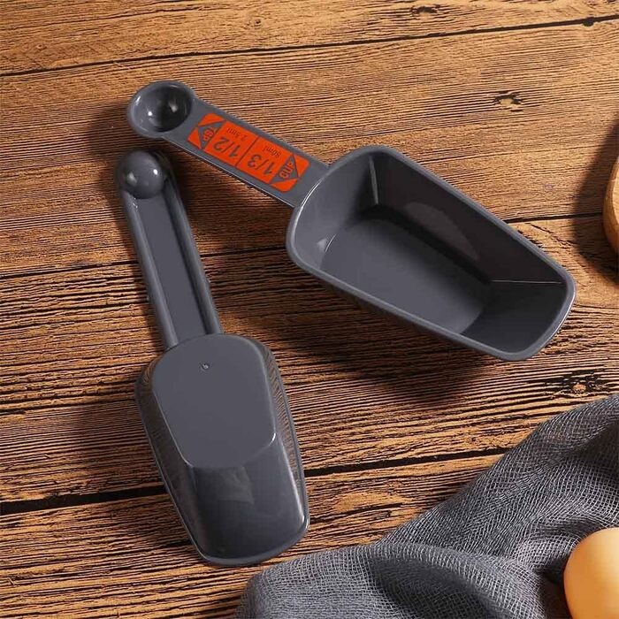 CMBSSTBB 4-Piece/Set Double-Head Measuring Spoons Measuring Cups with Scale 1/4 Cup to 1 Cup PP Scoop Teaspoon Kitchen Measuring Tool
