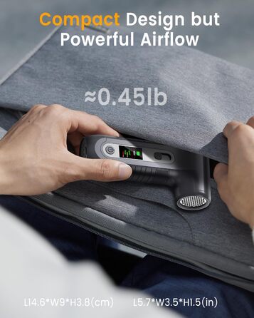 Електричний повітряний дмухач з HD-дисплеєм - 200000 обертів/хв, LED-підсвічування, акумуляторний міні-дмухач, спрей для чищення ПК, повітряний дмухач для клавіатури, дому, авто, W06, сріблястий