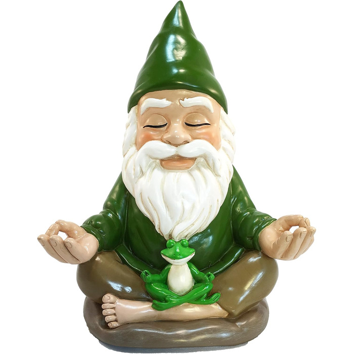 GlitZGlam Zen-Zwerg – Peace and Tranquility for Your Fairy Garden and Garden Gnomes 9 Inch Tall Miniature Figurine