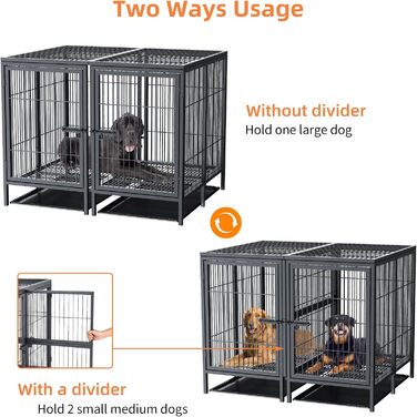 Кіяж для собак BingoPaw XXXL: міцна переносна клітка-вольєр для великих собак, 130x100x100 см, з подвійним доступом та піддоном