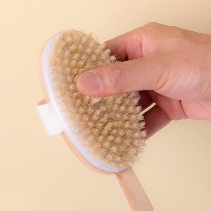 CambOs Bathroom Accessories Bath and Body Brushes for Women, Wood, Long Handle, Bath Brushes for Men, Boar Bristles, Shower Brushes, 16.1 inches