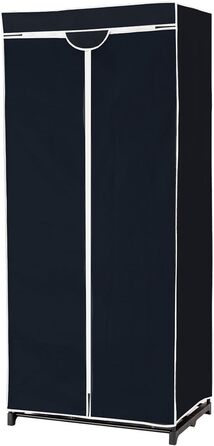 COSTWAY Wardrobe Fabric, Fabric Closet with Clothes Rod & Shelf, Fabric Clothes Closet, Folding Closet, Textile Closet for Living Room, Bedroom, Basement, 74 x 50 x 172 cm (Black)