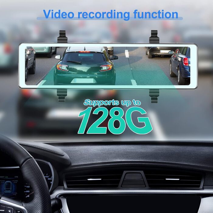 Автомобільний відеореєстратор Hodozzy з дзеркалом, Carplay, Android Auto, Bluetooth, 11.26