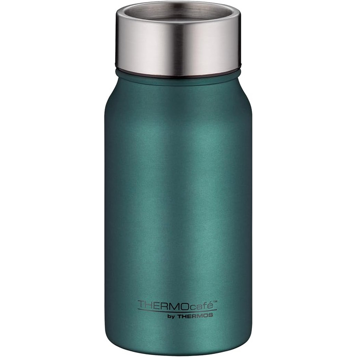 Термокружка THERMOcafé by THERMOS TC 0,5 л, нержавіюча сталь, ізоляція, для кави з собою, не протікає, 9 год гаряча & 18 год холодна, можна мити в посудомийній машині, без BPA (Green Mat, 350 мл)