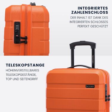 Набір валіз WITTCHEN COMODO Line: 3 шт., ABS, телескопічна ручка, TSA-замок, 4 колеса (Оранжевий)