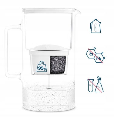 Скляний фільтр-кувшин Wessper D2 BOROSILICATE 3л, білий + фільтр