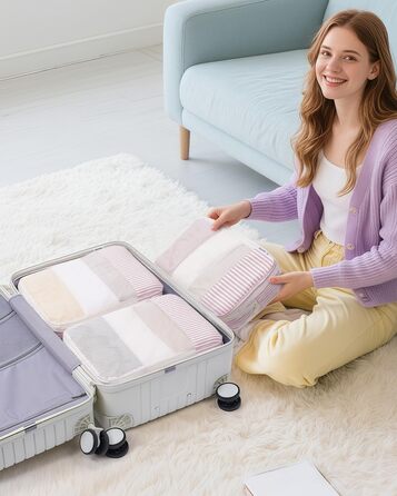 Набір органайзерів для валізи Narwey (6 шт.) - компресійні кубики для подорожей, рюкзаки, сумки-органайзери