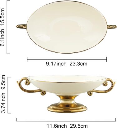 Золота етажерка Fanquare з 2 ярусами з кераміки та порцеляни, підставка для тортів, фруктів та капкейків