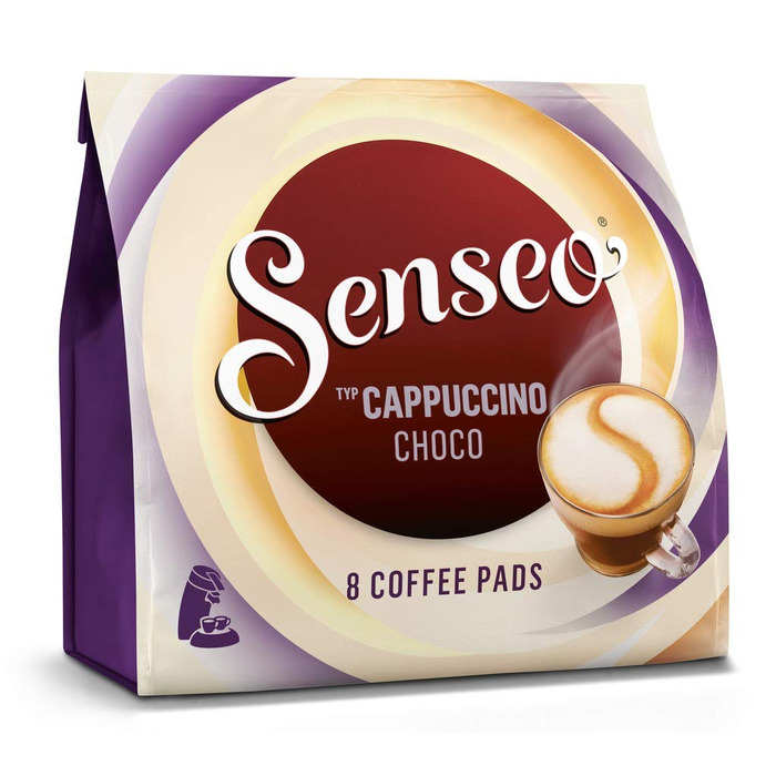 Кавові пади Senseo Cappuccino Choco для кавомашин, шоколадний капучино, 40 шт (5 упаковок по 8 шт)
