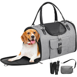 Транспортна сумка для собак та котів, переноска для тварин, дихаюча, з плечовим ременем та кишенями, до 5 кг (40x26x20 см)
