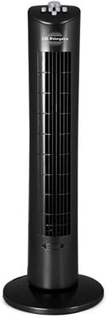 Турбовентилятор Orbegozo TW 0800 з таймером, відсіком для ефірних олій, 3 швидкості, поворотний, 60 Вт, чорний