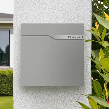 Поштова скринька Metzler антрацит з газетницею та іменним шильдиком RAL 7016, вулична, антикорозійна, для настінного монтажу, сучасний дизайн 37x37x10.5 см