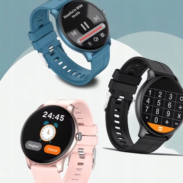 Смарт-годинник Smart-Trend, рожевий, гумовий ремінець, сенсорний екран, водонепроникний