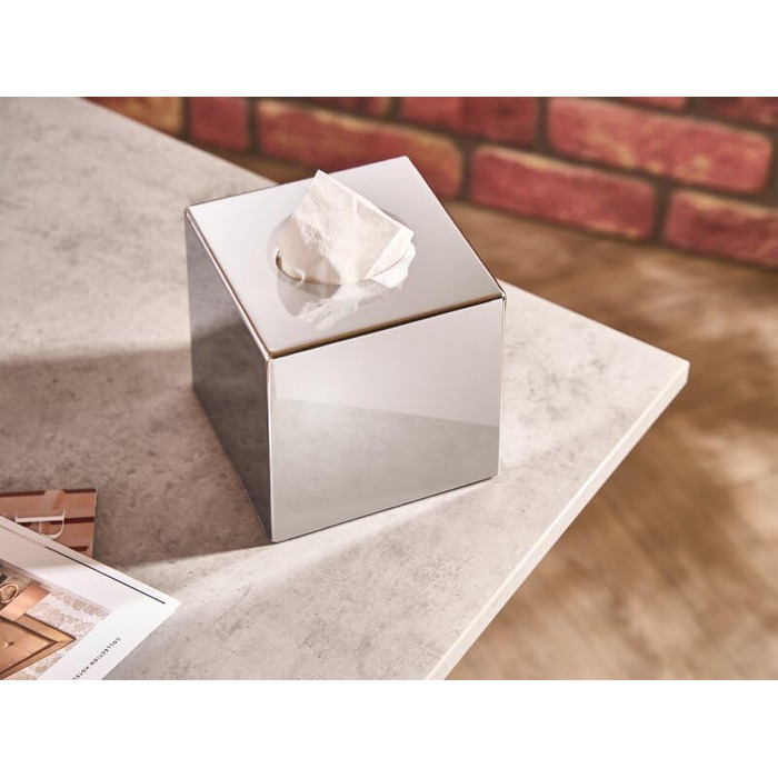 Кришка для серветок Corby прямокутної форми (Devon / TBC0002) хром (срібло, куб)