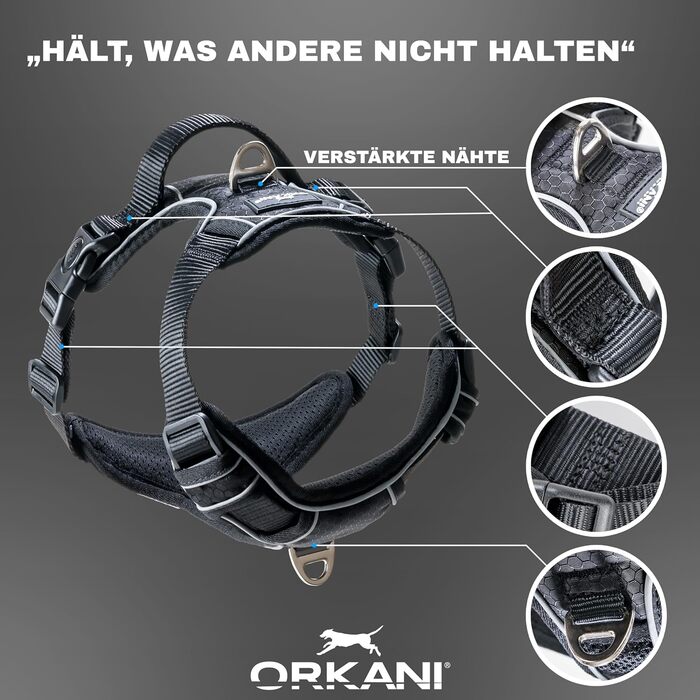 Шлейка для собак ORKANI Bravo 2025 - преміум, не тягне, з безпечним замком, дихаюча, м'яка, для маленьких, середніх та великих собак (S)