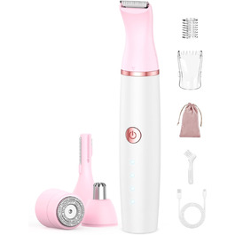 Електричний тример для жінок 4-в-1: для обличчя, тіла, ніг, носа. Тример для бікіні, USB-C