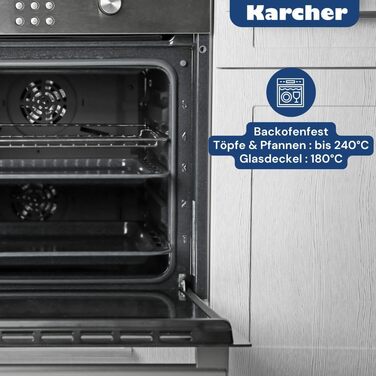 Набір каструль Karcher Jasmin 20 предметів, нержавіюча сталь, для індукції, з кришками, каструлі та сковорода, підходить для всіх плит, посудомийна та духовочна безпека, з мисками з нержавіючої сталі