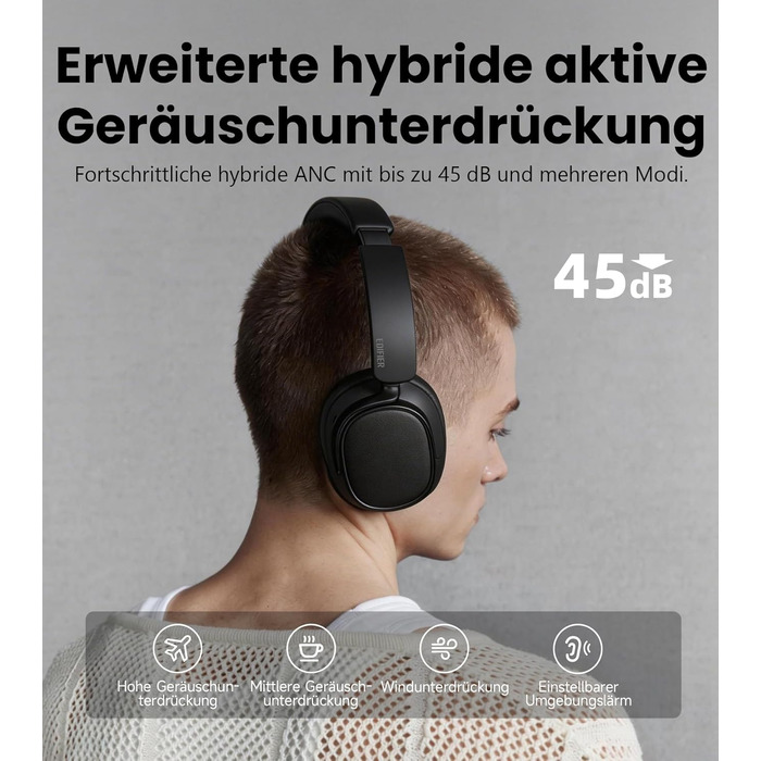 Навушники бездротові Edifier ES850NB з шумозаглушенням, Hi-Res Audio, Bluetooth 5.4, чорні