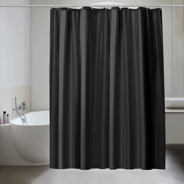 Шторка для душу URAQT, антибактеріальна, водонепроникна, швидковисихаюча, PEVA, 180x180 см, 12 кілець, для ванни (Біла)