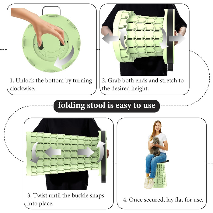 Складний туристичний стільчик-трансформер з карабіном, 280 кг, 26x26x46 см