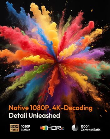 Портативний проєктор N5 1080P з WiFi та Bluetooth, сумісний з Netflix, обертовий на 135°, автоматична корекція трапецеїдальних спотворень, фільтр від пилу