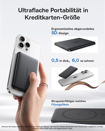 Power Bank Baseus Picogo AM41: 10000mAh, 15W Qi2 Magsafe, PD 27W, USB-C, для iPhone 17/16/15/14/13/12 (Чорний)