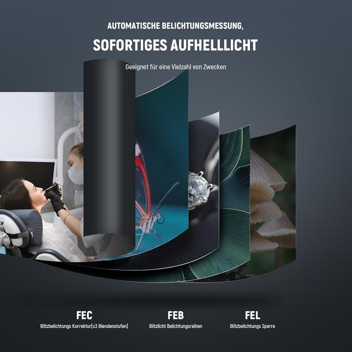 NEEWER RF1-S Макро спалах кільцеве світло для Sony камери, 76W, GN15, 5600K, TTL, 1-1/128, передня/задня синхронізація, кольорові гелі, об'єктивні адаптери, кільця для макрофотографії та студійних фото