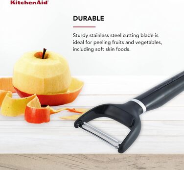Овочечистка KitchenAid KE145OHOBA чорна, з ергономічною ручкою та захисним чохлом, пластик, для миття в посудомийній машині
