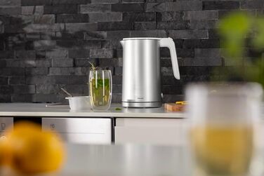 ZWILLING ENFINIGY Kettle with Stainless Steel Scale Filter & Overheat Protection, Cordless, 1850 Watts, 1.5 Liters, Silver