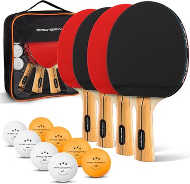 PRO SPIN Table Tennis Set - High-Performance Paddles & Balls | Premium Table Tennis Set for Indoor & Outdoor Play | 4 Player Set