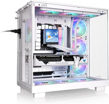Корпус Thermaltake View 380 XL Wood Snow White – ATX Mid-Tower з RGB підсвічуванням, 4 вентилятори, USB-C, підтримка радіатора 360mm
