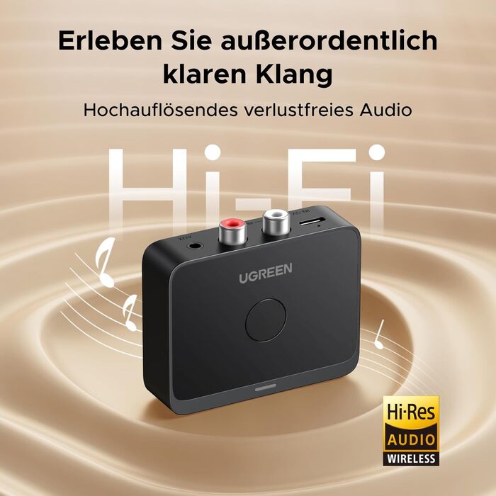 Адаптер Bluetooth 6.0 UGREEN з LDAC декодером, Hi-Res Audio, сумісний з колонками та автомагнітолами