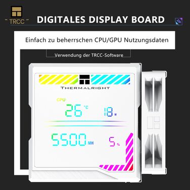 Кулер для процесора Thermalright Peerless Assassin 140 Digital White, двовежевий, 6 теплових трубок, 2 PWM вентилятори, з цифровим дисплеєм, для AM5, Intel LGA1851/1700, білий