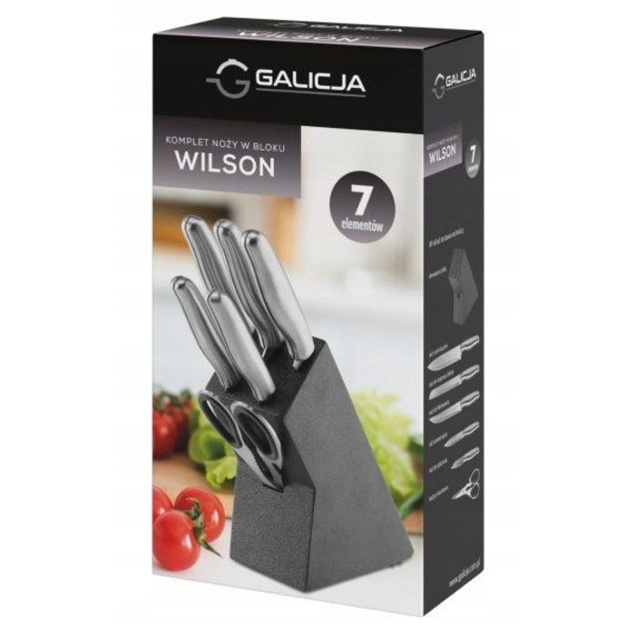 Набір кухонних ножів у підставці Galicja Wilson Monaco, ковані, 6 предметів