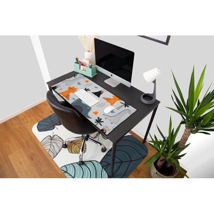 Килимок для столу XXL, ігровий Mousepad, Pad для клавіатури, стильний аксесуар для столу - покращує точність та швидкість, миється, ВОДОНЕПРОНИКНИЙ (DARK ) (Жовтий, Сірий)