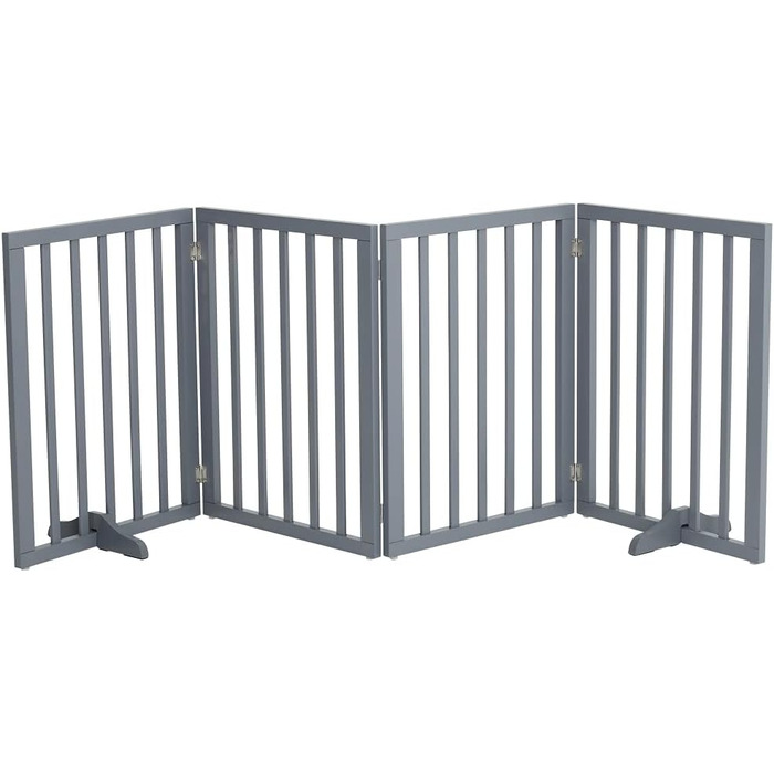 Захисний бар'єр для собак, дерев'яний, розкладний, без свердління, 4 панелі, 183x60 см, білий