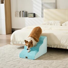 Сходинки для собак маленьких порід, 2/3 сходинки, 30 см, для дому, неслизькі, для котів та собак, сірі/блакитні