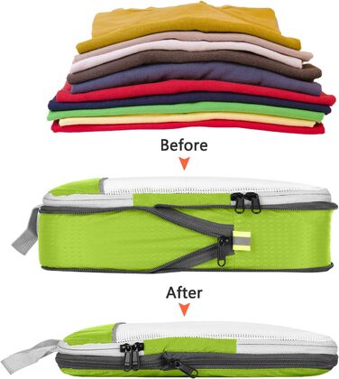 Органайзери для валізи Gonex 6 шт. - набір кубиків для пакування, зелені