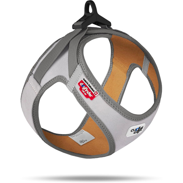 Жилет-шлейка Glow curli Clasp з світловідбиваючим покриттям, сірий, розмір M