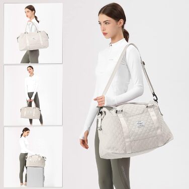 Спортивна сумка для жінок, дорожня сумка-дуffel, фітнес-сумка, водовідштовхувальна, з кульбакою, beige C5-beige