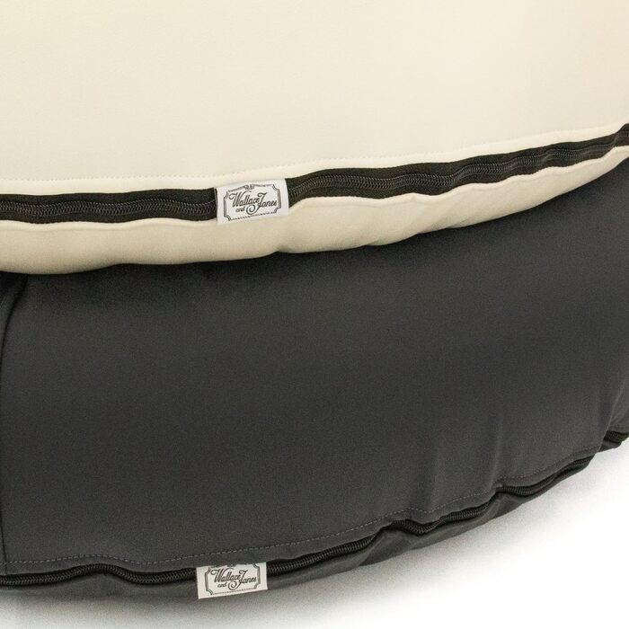 Wallace & Jones | Преміум лежанка для собак Болтон, 63x50 см, штучна шкіра, для маленьких собак, з прихованою блискавкою, миється, не слизька, (95 x 81 см, кремово-білий)