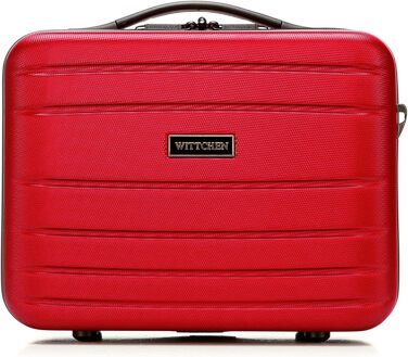 Валіза на колесах WITTCHEN Globe Line S, ручна поклажа, ABS, 4 колеса, кодовий замок, телескопічна ручка, червона | Підходить для Lufthansa, Eurowings, Ryanair, Condor, Discover Airlines