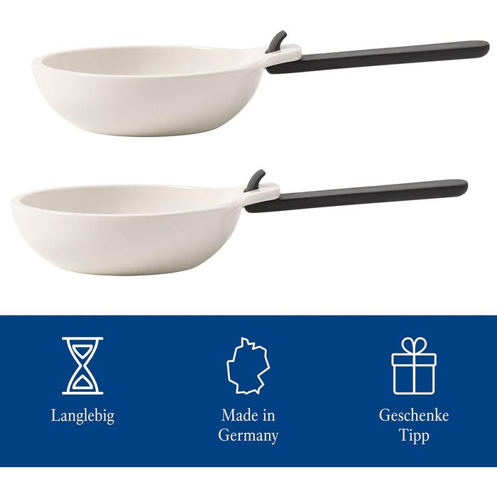 Villeroy & Boch BBQ Passion сковорідка для гриля з ручкою, 2 шт, преміум порцеляна, біла